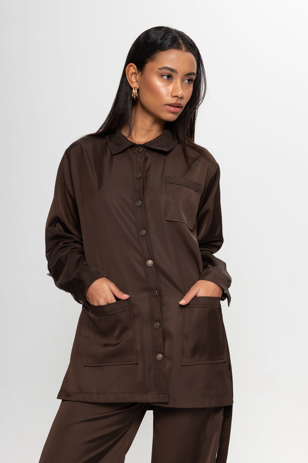 KAHVERENGİ  ÜÇ CEPLİ PANTOLON TAKIM