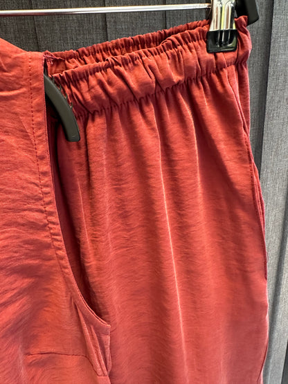 BORDO BELİ BAĞÇIKLI YIRTMAÇLI PANTOLON TAKIM