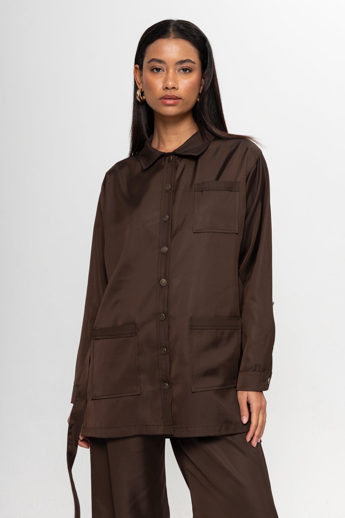 KAHVERENGİ  ÜÇ CEPLİ PANTOLON TAKIM