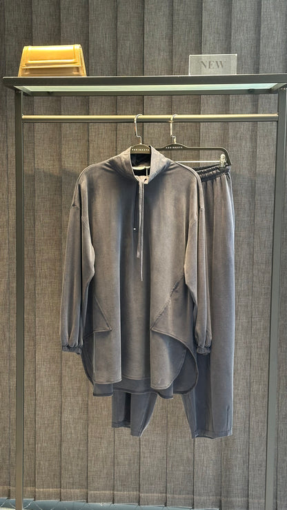 LACİVERT DİK YAKALI FERMUARLI PANTOLON TAKIM