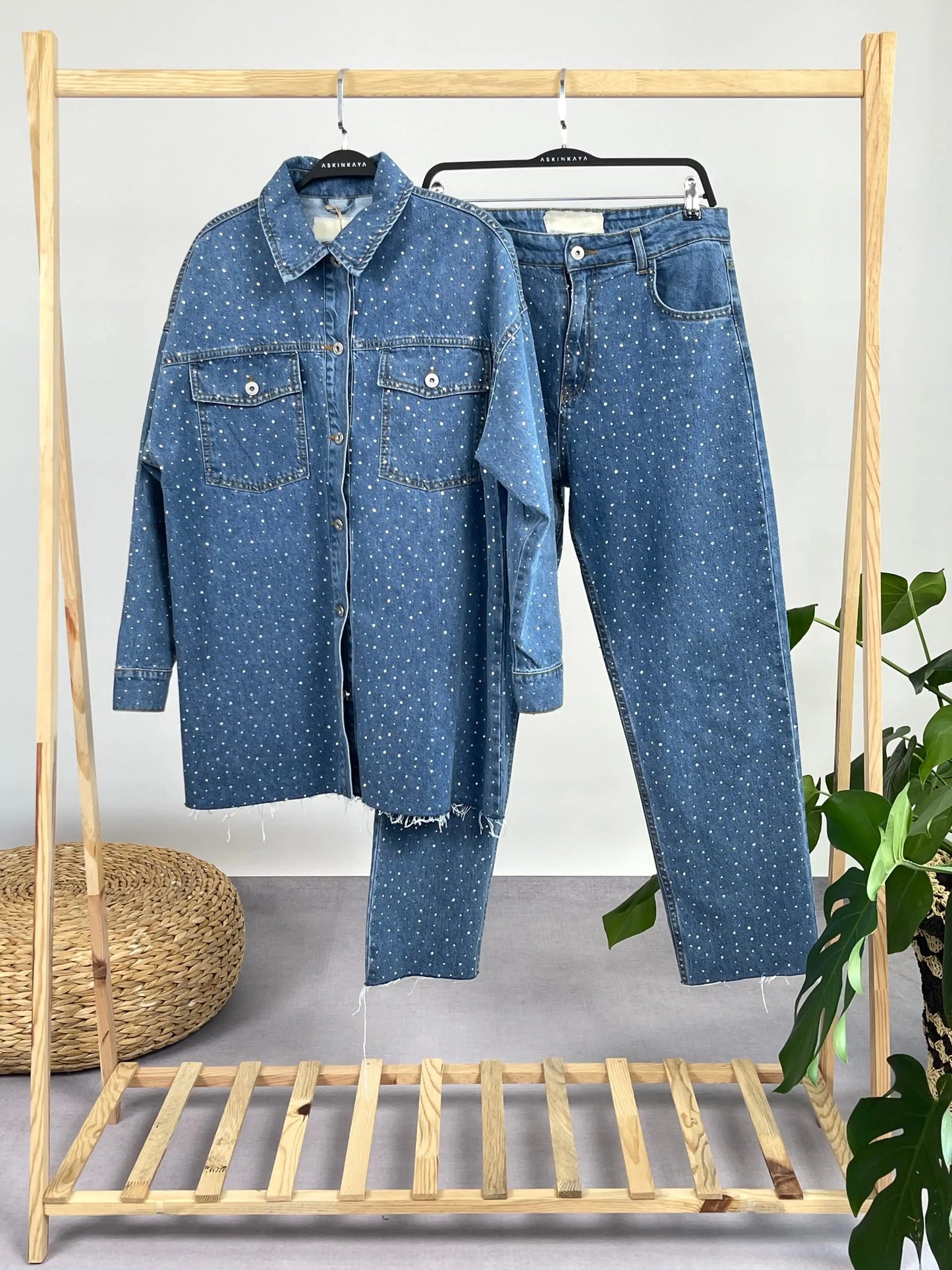 KOYU DENIM TASARIM TAŞLI PANTOLON TAKIM - ASKINKAYA