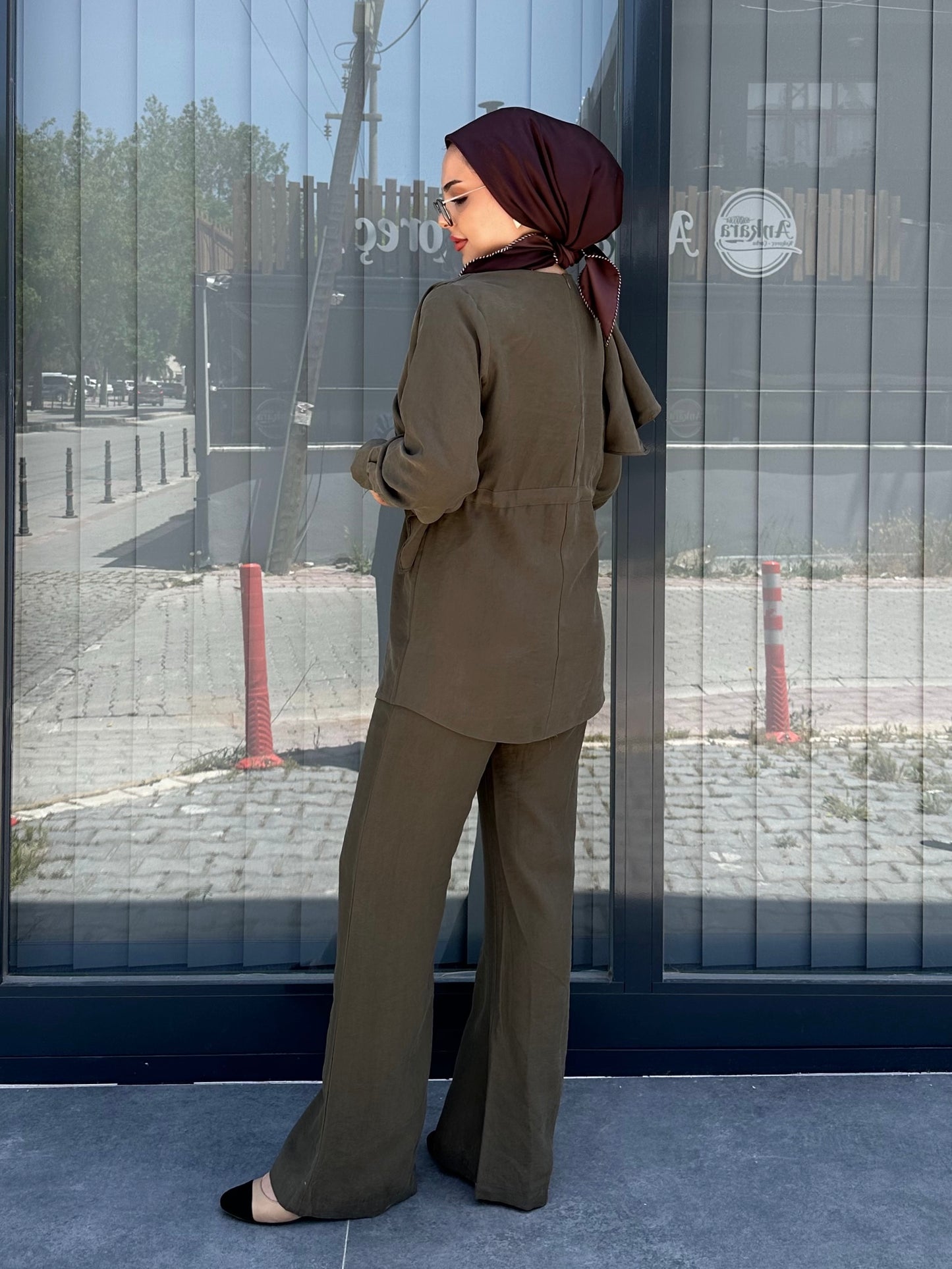 HAKİ YEŞİL BELDEN BAĞLAMALI PANTOLON TAKIM