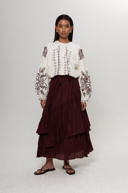 BORDO KRAŞLI KAT KAT ETEK