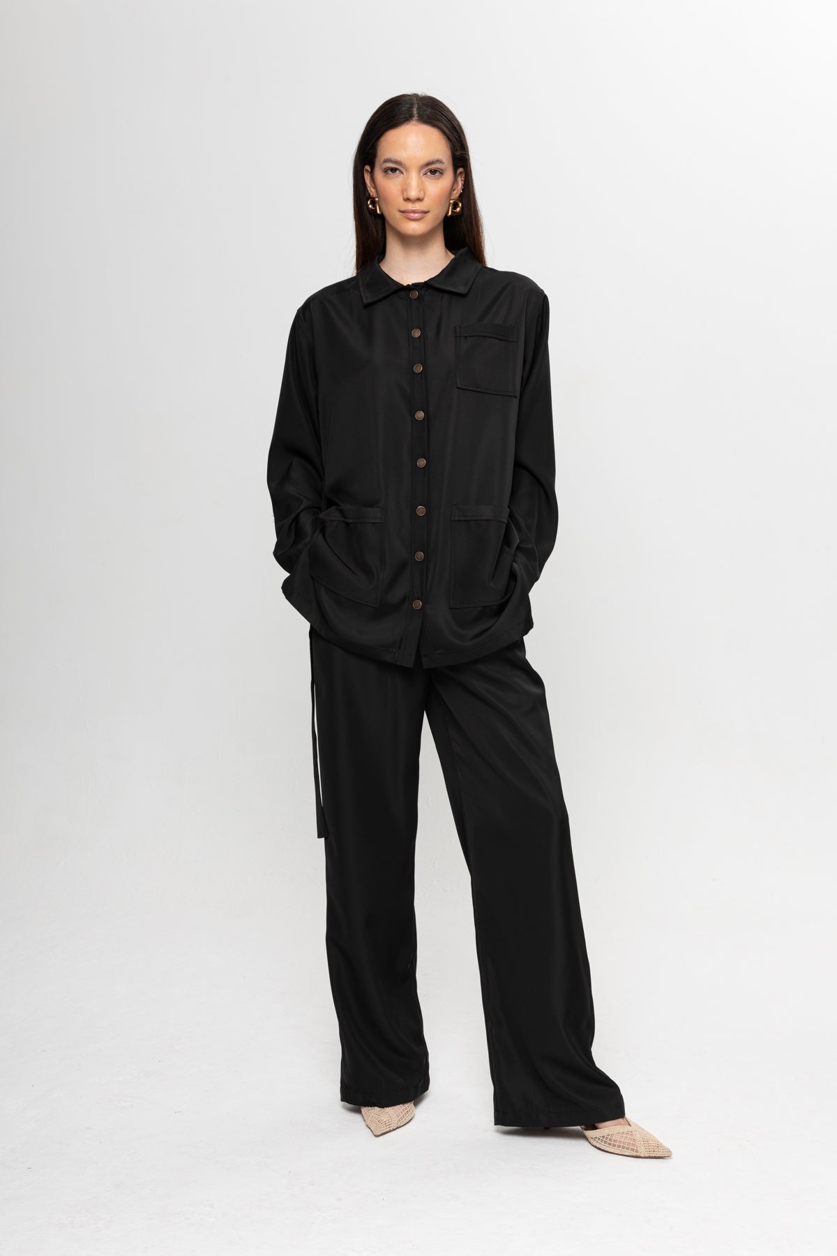 SİYAH  ÜÇ CEPLİ PANTOLON TAKIM