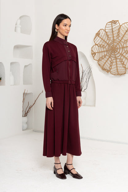 BORDO  OYSHO ÖNÜ PATLI ETEK TAKIM