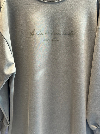 HAKİ PARLAK TANATON BASKILI BASİC SWEAT