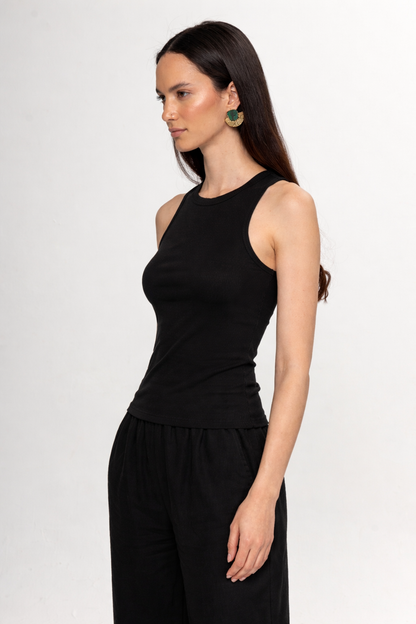 SİYAH FİTİLLİ SIFIR KOL ATLET