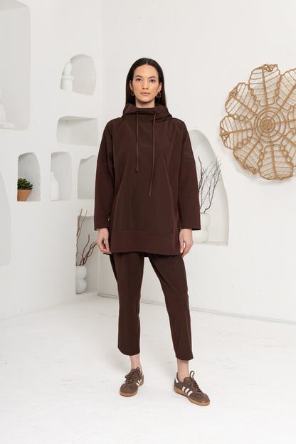 KAHVE DEGAJE YAKA PANTOLON TAKIM