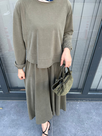 HAKİ DÜZ BASİC ETEKLİ TAKIM