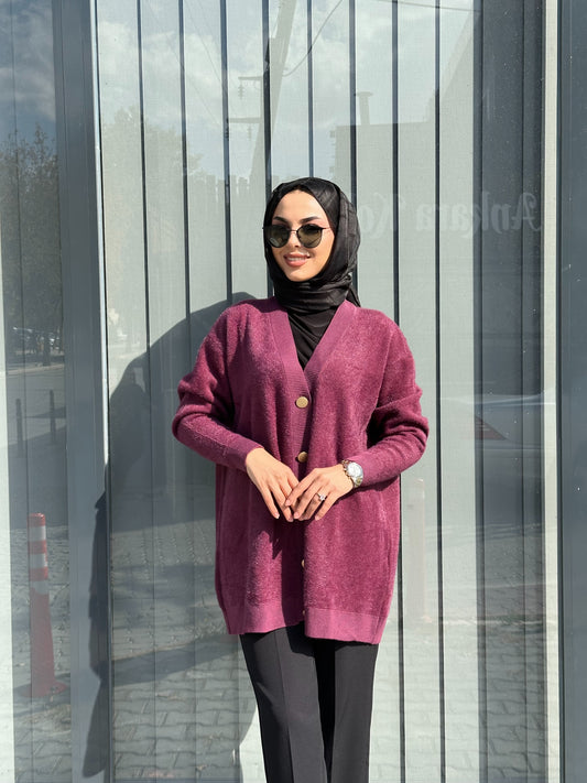 MÜRDÜM ÖNDEN DÜĞMELİ ANGORA HIRKA