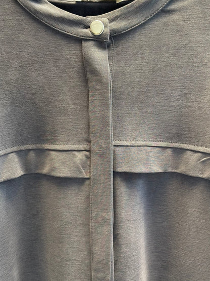 ANTRASİT GİZLİ DÜĞME DETAYLI HAKİM YAKA PANTOLON TAKIM