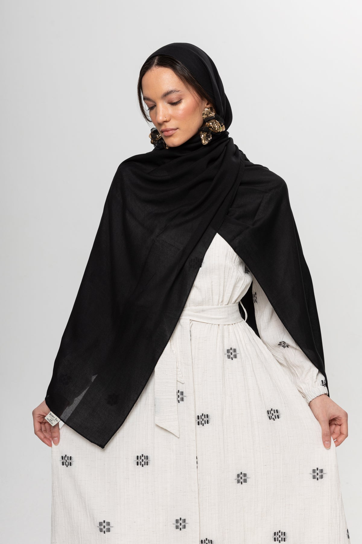 SİYAH DÜZ RENK ŞAL